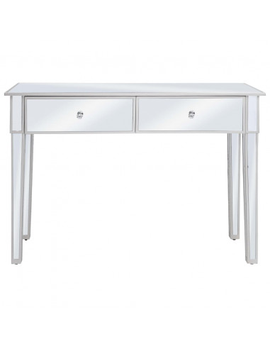 Tavolo Consolle in MDF e Vetro Specchiato 106,5x38x76,5 cm