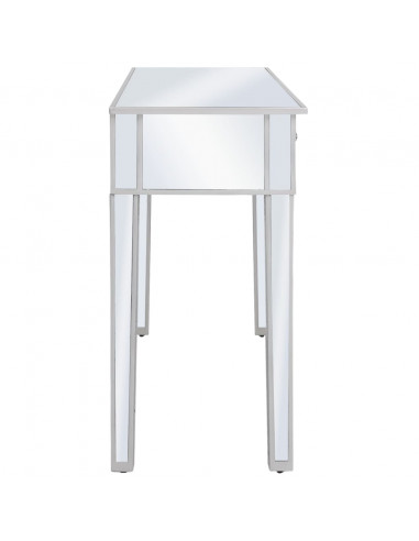 Tavolo Consolle in MDF e Vetro Specchiato 106,5x38x76,5 cm