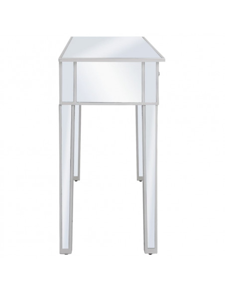 Tavolo Consolle in MDF e Vetro Specchiato 106,5x38x76,5 cm
