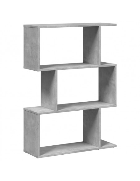 Libreria Divisorio 3Piani Grigio Cemento 70x24x97 cm Truciolato