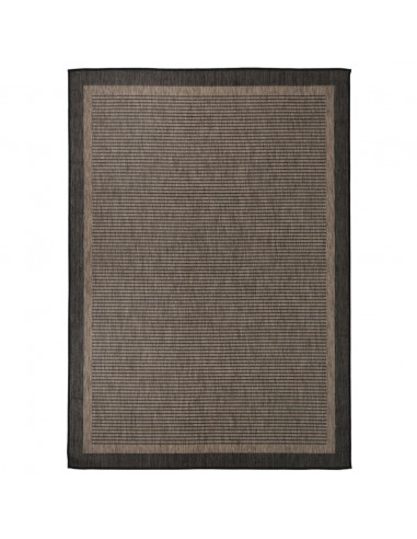Tappeto da Esterni a Tessitura Piatta 140x200 cm Marrone Scuro