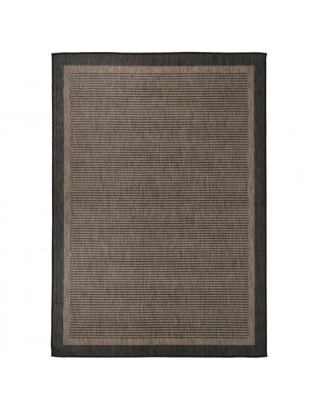 Tappeto da Esterni a Tessitura Piatta 140x200 cm Marrone Scuro