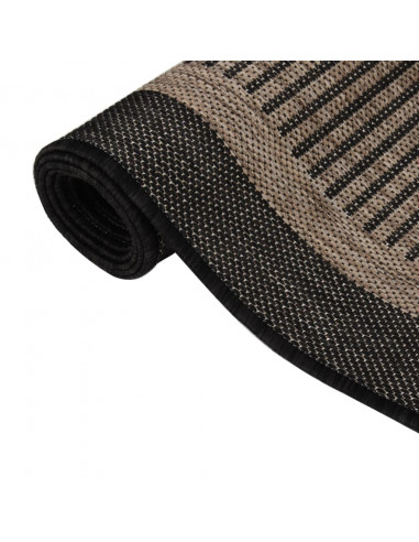 Tappeto da Esterni a Tessitura Piatta 140x200 cm Marrone Scuro