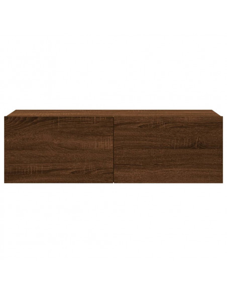 Mobile TV Muro Rovere Marrone 100x30x30cm Legno Ingegnerizzato