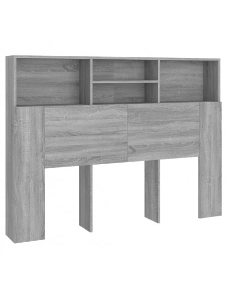 Testiera con Scomparti Grigio Sonoma 140x19x103,5 cm