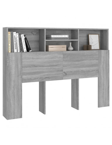 Testiera con Scomparti Grigio Sonoma 140x19x103,5 cm