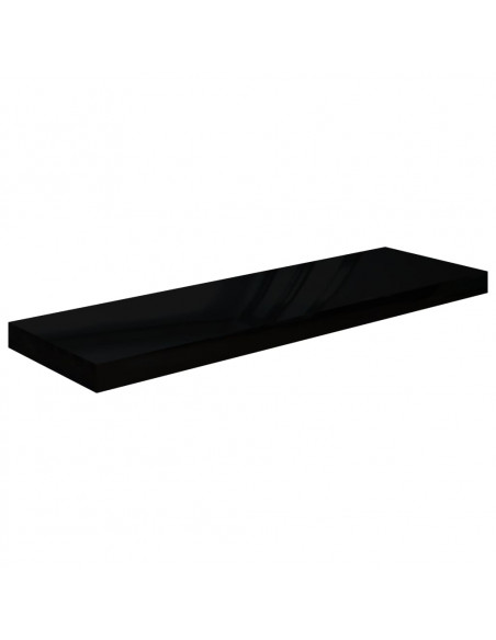 Scaffali a Parete 4 pz Nero Lucido 80x23,5x3,8 cm in MDF