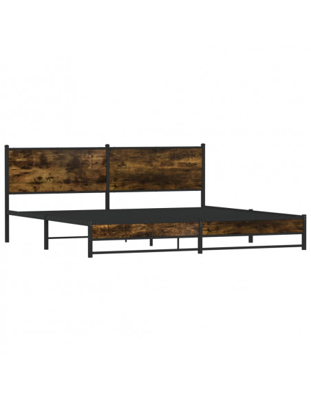 Giroletto senza Materaso in Metallo Rovere Fumo 193x203 cm