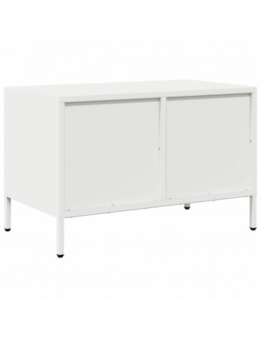 Mobile TV Bianco 68x39x43,5 cm in Acciaio Laminato a Freddo