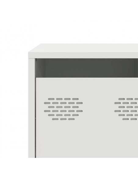 Mobile TV Bianco 68x39x43,5 cm in Acciaio Laminato a Freddo