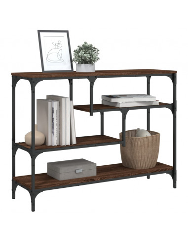 Tavolino Consolle Rovere Marrone 100x30x75 cm Legno Multistrato