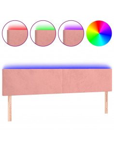Testiera a LED Rosa 180x5x78/88 cm in Velluto 2