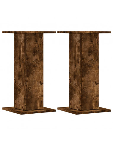 Supporti per Piante 2 pz Rovere Fumo 30x30x60 cm in Truciolato