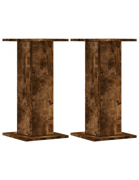 Supporti per Piante 2 pz Rovere Fumo 30x30x60 cm in Truciolato