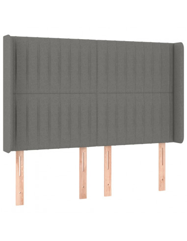 Testiera a LED GrigioScuro 147x16x118/128cm inTessuto