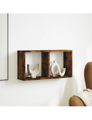 Mobile a Parete 60x16x30 cm Rovere Fumo in Legno Multistrato