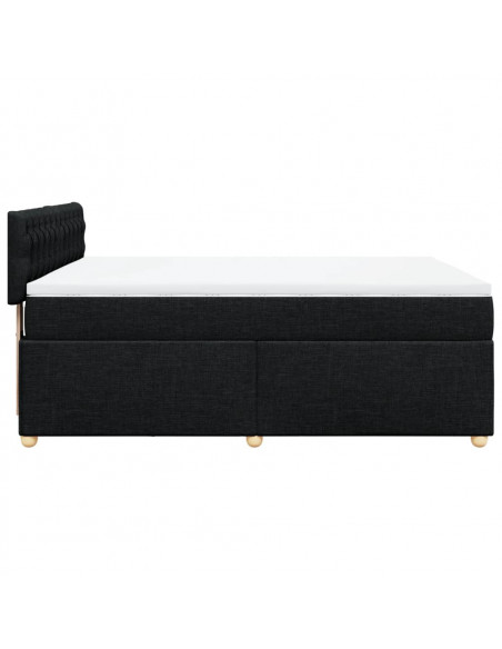 Giroletto a Molle con Materasso Nero 140x200 cm in Tessuto