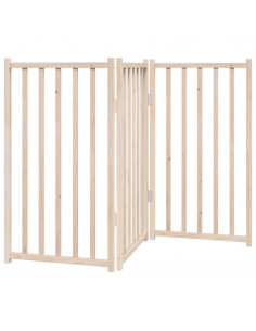 Cancello per Cani Pieghevole 3 Pannelli 150 cm Massello Abete 2