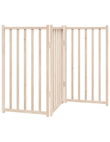 Cancello per Cani Pieghevole 3 Pannelli 150 cm Massello Abete