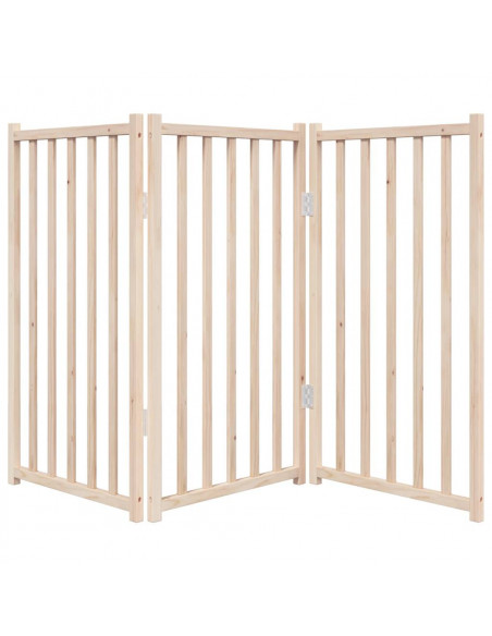 Cancello per Cani Pieghevole 3 Pannelli 150 cm Massello Abete