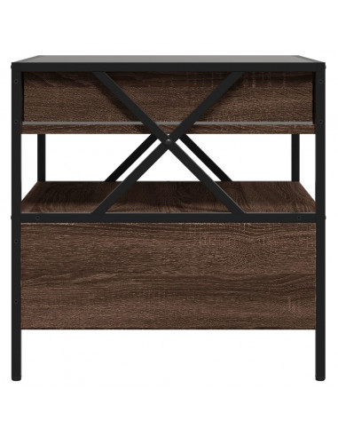 Tavolino da Salotto con LED Infinity Rovere Marrone 50x50x51 cm