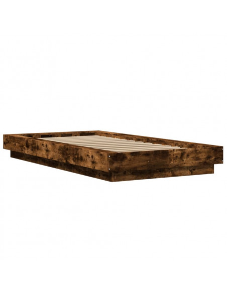 Giroletto con Luci LED Rovere Fumo 90x200 cm Legno Multistrato