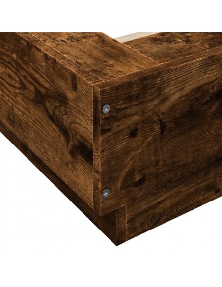Giroletto con Luci LED Rovere Fumo 90x200 cm Legno Multistrato