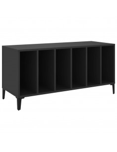Mobile Porta Dischi Nero 100x38x48 cm in Legno Multistrato 2