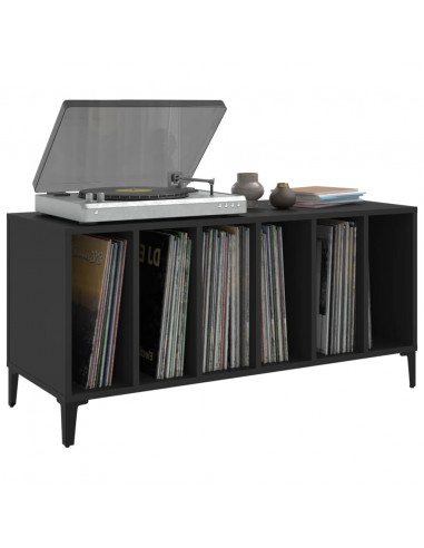 Mobile Porta Dischi Nero 100x38x48 cm in Legno Multistrato