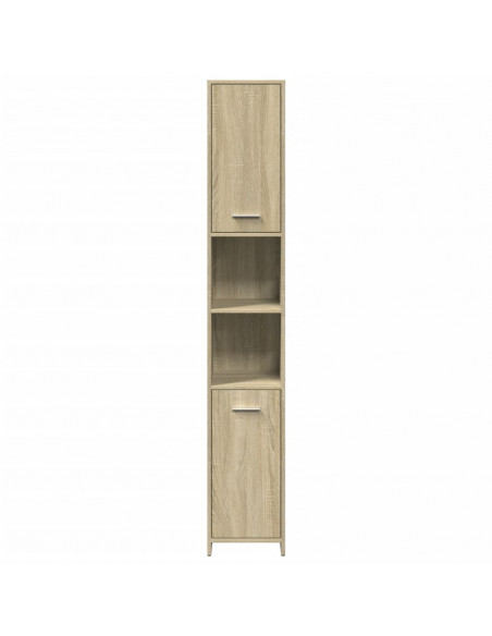 Set Mobili da Bagno 4 pz Rovere Sonoma in Legno Multistrato