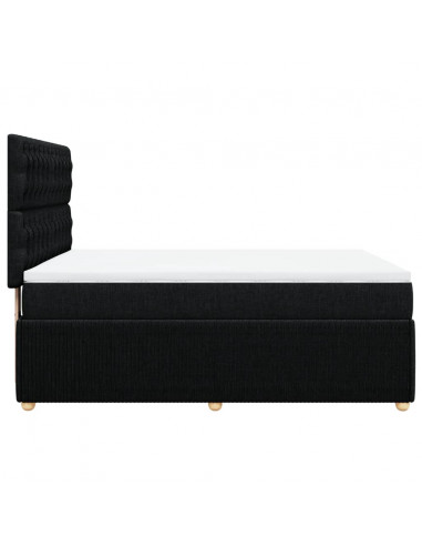 Giroletto a Molle con Materasso Nero 140x200 cm in Tessuto