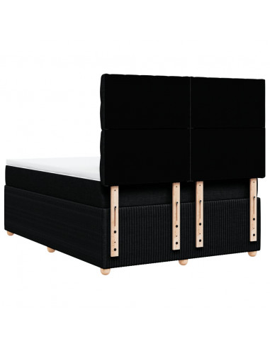 Giroletto a Molle con Materasso Nero 140x200 cm in Tessuto