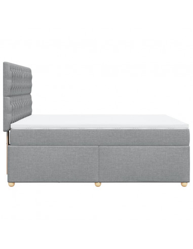 Giroletto a Molle con Materasso Grigio Chiaro 140x200cm Tessuto