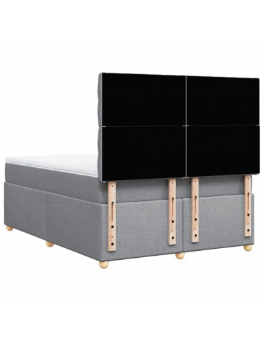 Giroletto a Molle con Materasso Grigio Chiaro 140x200cm Tessuto