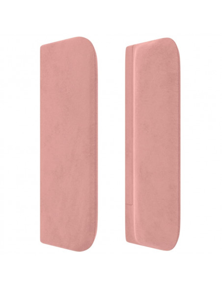 Testiera ad Orecchio Rosa 83x16x78/88 cm in Velluto