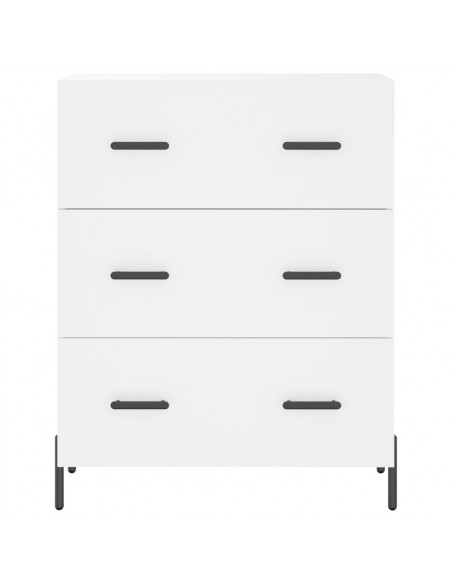 Credenza Bianca 69,5x34x180 cm in Legno Multistrato