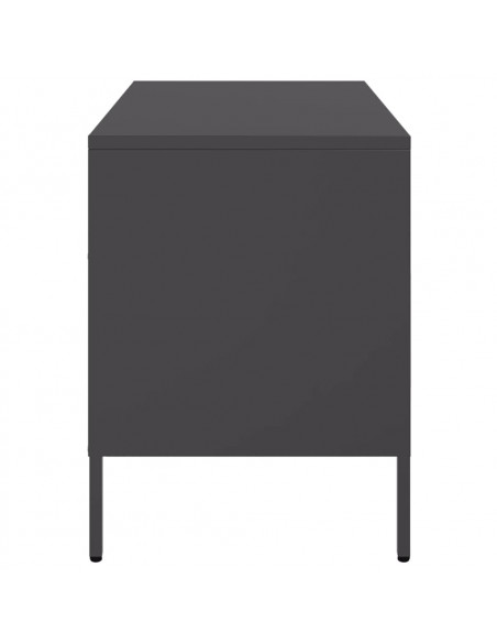 Mobile TV Nero 68x39x50,5 cm in Acciaio Laminato a Freddo