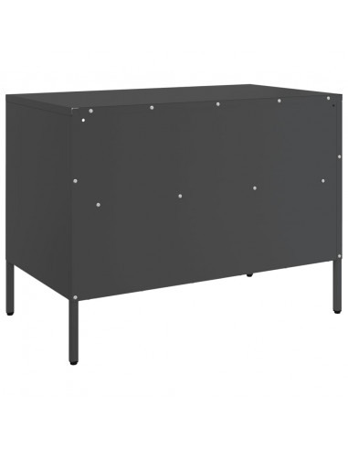 Mobile TV Nero 68x39x50,5 cm in Acciaio Laminato a Freddo