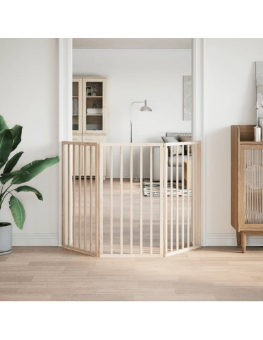 Cancello per Cani Pieghevole 3 Pannelli 150 cm Legno di Pioppo