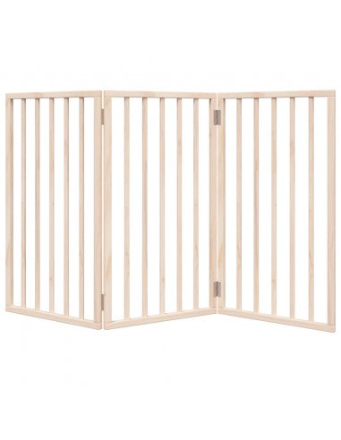 Cancello per Cani Pieghevole 3 Pannelli 150 cm Legno di Pioppo