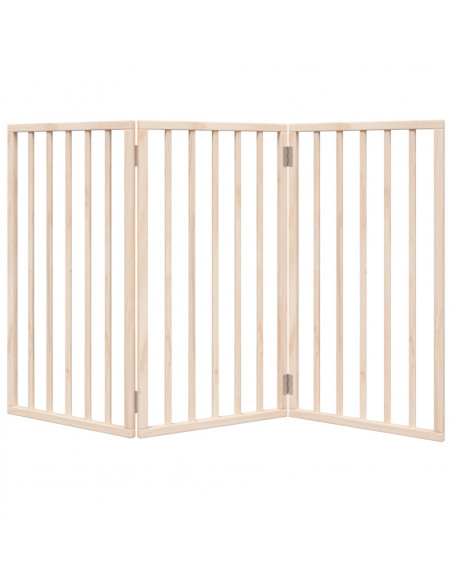 Cancello per Cani Pieghevole 3 Pannelli 150 cm Legno di Pioppo