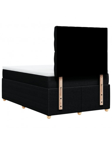 Giroletto a Molle con Materasso Nero 120x190 cm in Tessuto