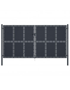 Cancello per Giardino in Acciaio 400x200 cm Antracite 2