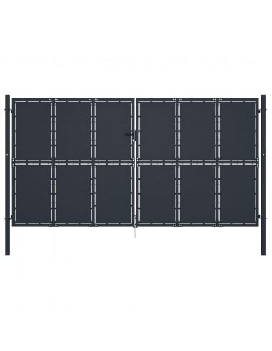 Cancello per Giardino in Acciaio 400x200 cm Antracite