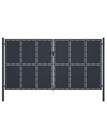 Cancello per Giardino in Acciaio 400x200 cm Antracite