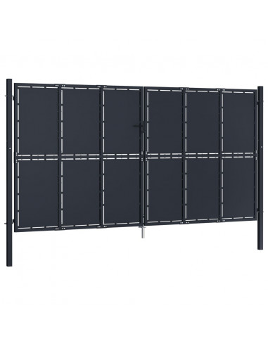 Cancello per Giardino in Acciaio 400x200 cm Antracite
