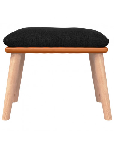 Poggiapiedi Nero 45x29,5x35 cm in Tessuto e Similpelle