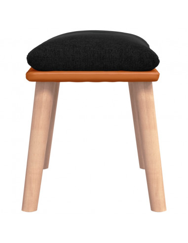 Poggiapiedi Nero 45x29,5x35 cm in Tessuto e Similpelle