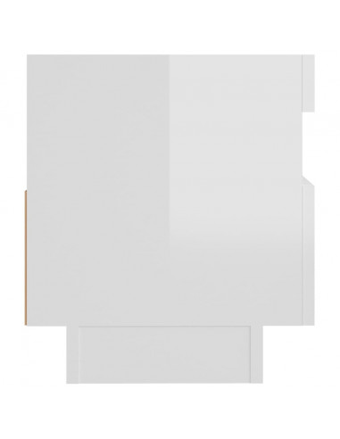 Mobile Porta TV con Luci LED Bianco Lucido 80x35x40 cm