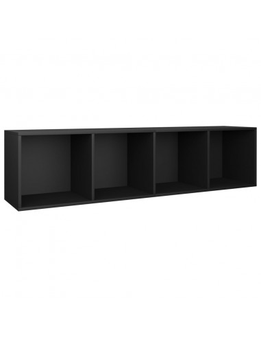 Libreria/Mobile TV Nero 36x30x143 cm in Legno Multistrato